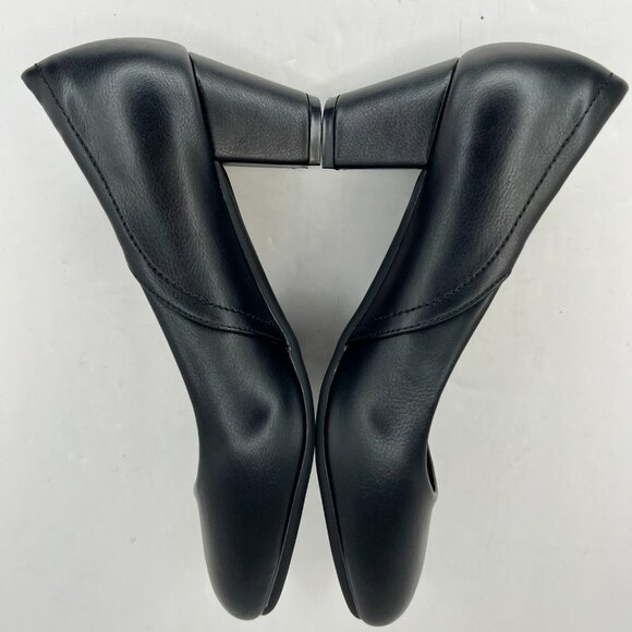 Hhtcal Womens CMJJL-683A Black Round Toe Low Block Heel Slip On Size 6.5 Pumps - Picture 6 of 9